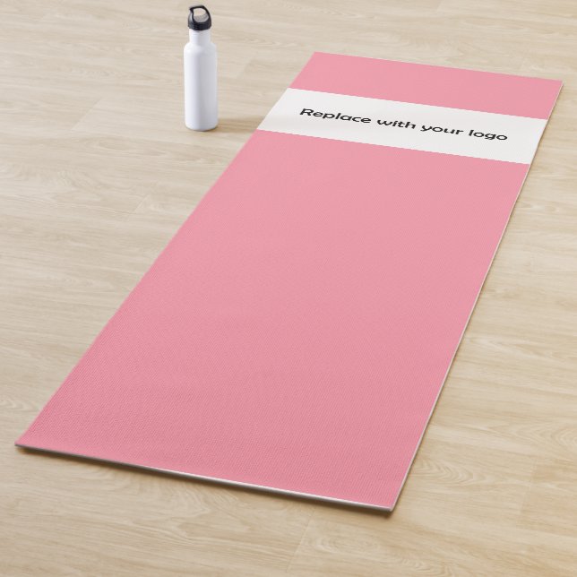 Logo pink rectangle business studio yoga mat (In Situ)
