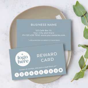 Logo Professional Blue Reward Punch Loyalty Card