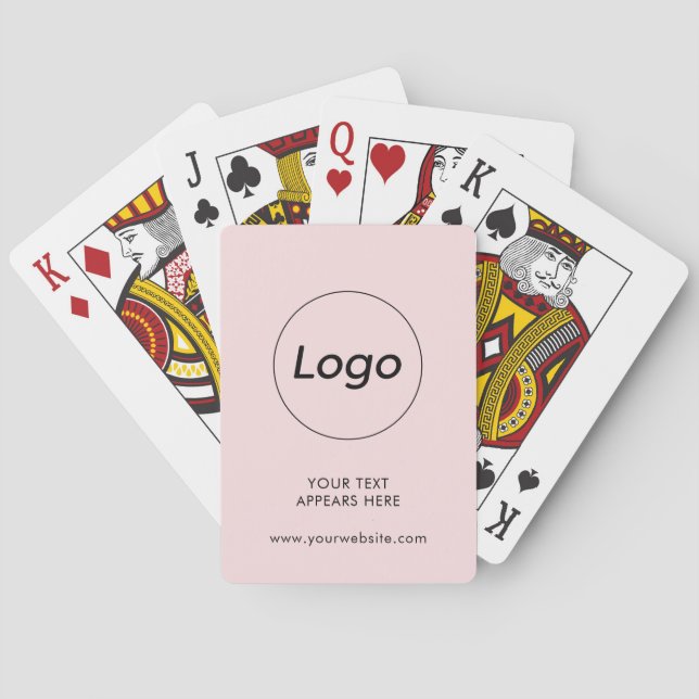 Logo Professional Blush Pink Playing Cards (Back)