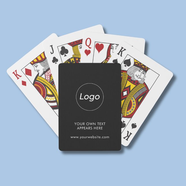 Logo professional business black playing cards (Personalised business logo company professional playing cards.)