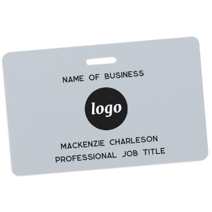 Logo Professional Business Blue Name ID Badge