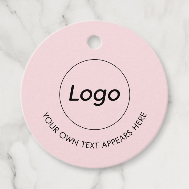 Logo Professional Business Pink Favour Tags (Front)