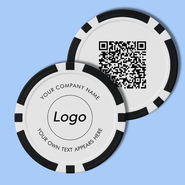 Logo Professional Business promotional Poker Chips (Simple logo promotional poker chip with QR code. Add your own logo and text for corporate events.)