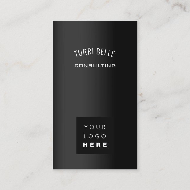 Logo Professional  Consulting Investment Black VIP Business Card (Front)