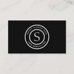 Logo Professional Plain Simple Modern Black Business Card