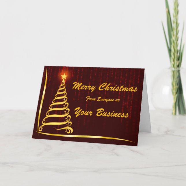 Logo & Promo Business Merry Christmas Greeting Holiday Card (Front)