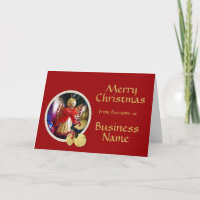 Logo Promo Business Red & Angel Christmas Greeting