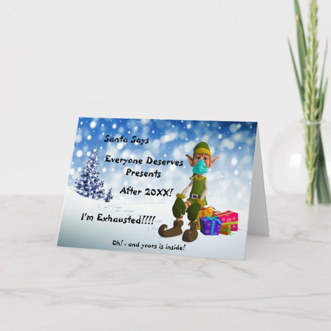 Logo Promotion Business ELF  Merry Christmas 20XX Holiday Card (Front)