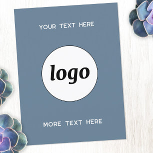 Logo Promotional Business Dusty Blue Postcard