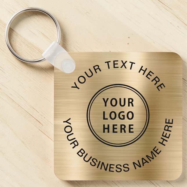 Logo Promotional Gold Key Ring (Logo Promotional Gold Keychain)