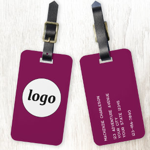 Logo Promotional Magenta Pink Business Branding Luggage Tag