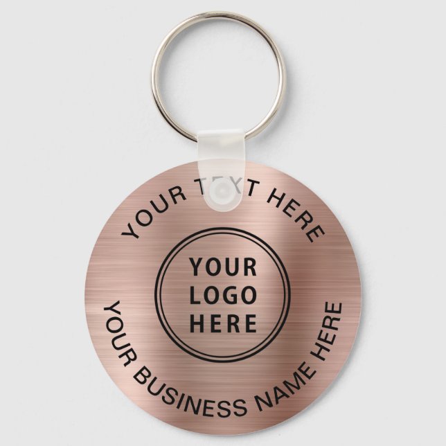 Logo Promotional Rose Gold Key Ring (Front)
