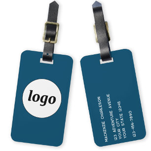 Logo Promotional Teal Green Business Branding Luggage Tag