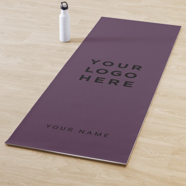 Logo Purple Name Company Promotional Instagram Yoga Mat (In Situ)