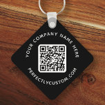 Logo, QR code and custom text double sided black Key Ring<br><div class="desc">Double sided keychain with your custom logo,  QR code and custom text on a black or custom colour background. Change fonts and font colours,  move and resize elements with the design tool.</div>