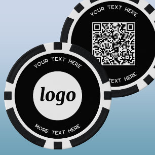 Logo QR code and Text Business Promotional Poker Chips