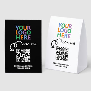 Logo QR Code and Text Custom Personalized