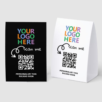 Logo QR Code and Text Custom Personalized