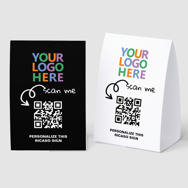 Logo QR Code and Text Custom Personalized (Front/Back)