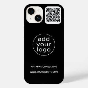 Logo & QR Code Black   Business Minimalist Case-Mate iPhone 14 Case