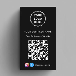 Logo QR Code Black Connect With Us Business Card