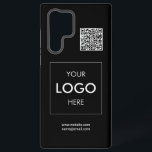 Logo QR Code Black Samsung Galaxy Case<br><div class="desc">Your logo and QR Code</div>