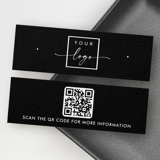 Logo QR code black stud earring display card (Creator Uploaded)