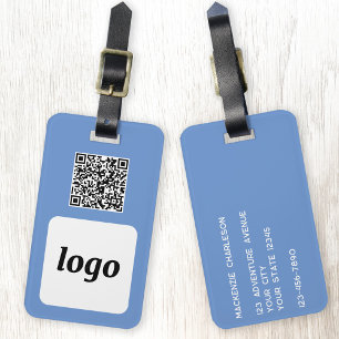 Logo QR Code Blue Business Promotional Luggage Tag