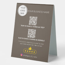 Logo QR code business review GOOGLE and YELP 