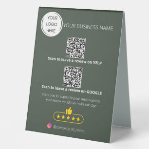 Logo QR code business review GOOGLE and YELP 