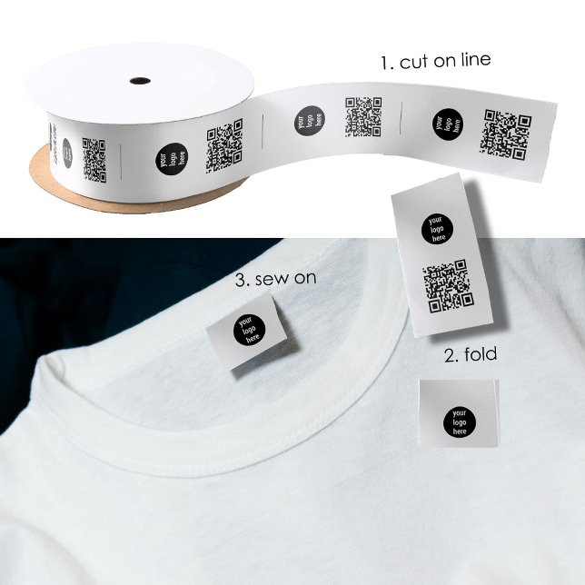 Logo QR Code Clothing Labels Sew On Sewing Label Satin Ribbon (Logo QR Code Clothing Labels Sew On Sewing Label Satin Ribbon)