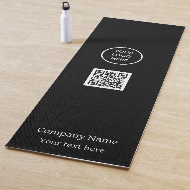 Logo QR Code Company Black Business Gym Simple Yoga Mat (In Situ)