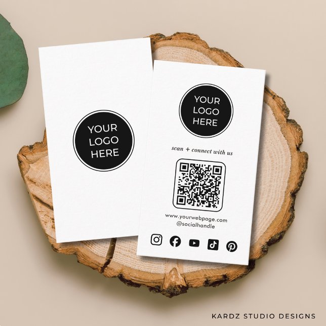  Logo QR Code Custom Icons Social Media Business Card (Add your logo and custom social media icons. Enter URL to create QR code.)