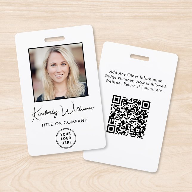 Logo QR Code Employee Photo ID Badge (Creator Uploaded)