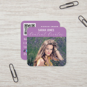 Logo QR Code Influencer Social Media Square Business Card