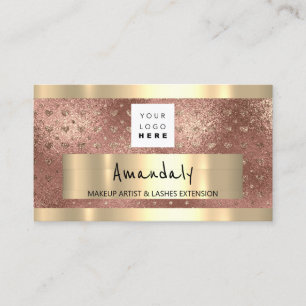 Logo QR CODE Logo Glitter Pink Business Card