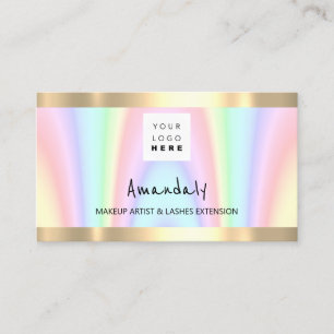 Logo QR CODE Logo Gold Holograph Beauty Business Card