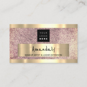 Logo QR CODE Logo Purple Glitter Business Card