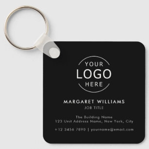 Logo QR Code Minimalist Professional Business Card Key Ring
