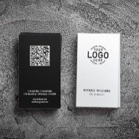 Logo QR Code Minimalist White Black Modern Custom