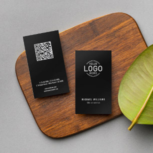 Logo QR Code Minimalistic Black Modern Custom Business Card