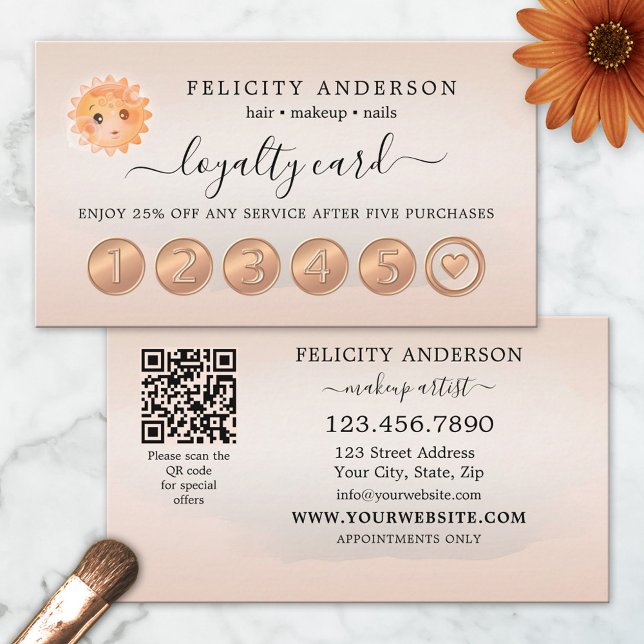 Logo QR Code Peach Beauty Loyalty Card (Creator Uploaded)