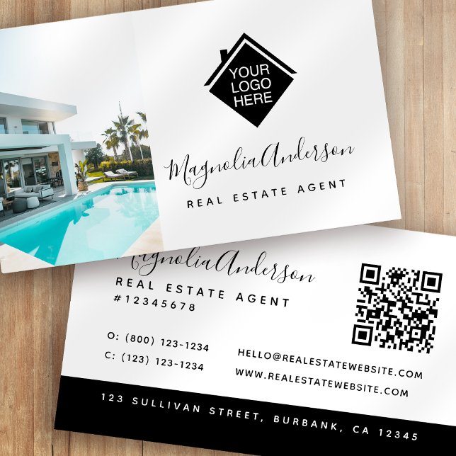 Logo QR Code Photo Real Estate Business Card (Creator Uploaded)