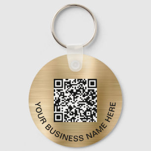Logo QR Code Promotional Gold Key Ring