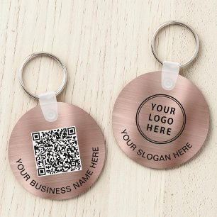 Logo QR Code Promotional Rose Gold Key Ring