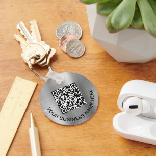 Logo QR Code Promotional Silver Key Ring