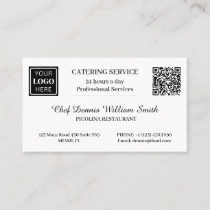 Logo QR code Restaurant Catering Service Business Card