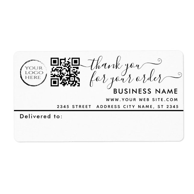 Logo QR code simple thank you business mailing (Front)