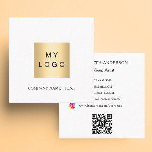 Logo QR code social media brand colour premium Square Business Card
