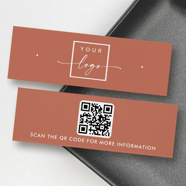 Logo QR code terracotta stud earring display card (Logo QR code terracotta stud earring display card)